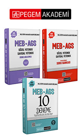 PEGEM AKADEMİ 2026 MEB-AGS Soru Bankası Tamamı Çözümlü Sözel Yetenek Sayısal Yetenek +  2026 MEB-AGS
