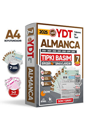 2025 YKS YDT (Yabancı Dil Testi) ALMANCA ÖSYM Çıkmış Soru Tıpkı Basım Deneme Paketi 7li Türkiye G.