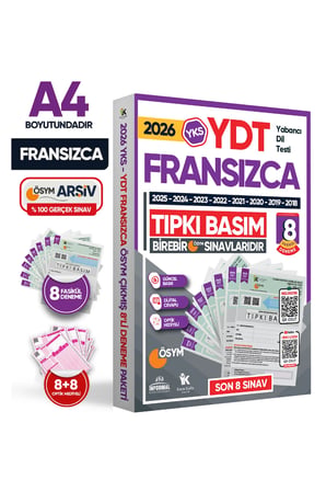 2026 YKS YDT (Yabancı Dil Testi) FRANSIZCA ÖSYM Çıkmış Soru Tıpkı Basım Deneme Paketi 8li Türkiye G.