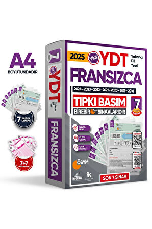 2025 YKS YDT (Yabancı Dil Testi) FRANSIZCA ÖSYM Çıkmış Soru Tıpkı Basım Deneme Paketi 7li Türkiye G.