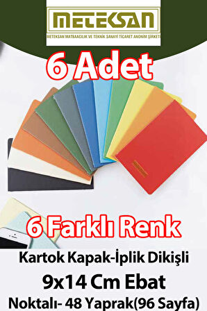 6'lı Cep Boy (9x14cm) 6'lı Karışık Renkli 