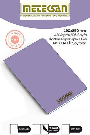 Lila 19x25 Cm Ebat Not Defteri