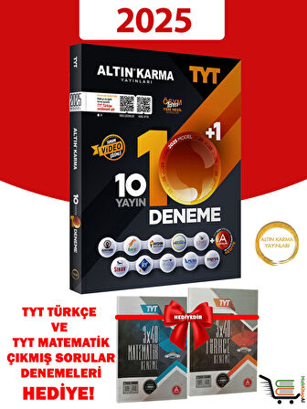 2025 TYT 10+1 Karma Deneme+2 Adet Çıkmış Sorular Denemesi Hediye!!!