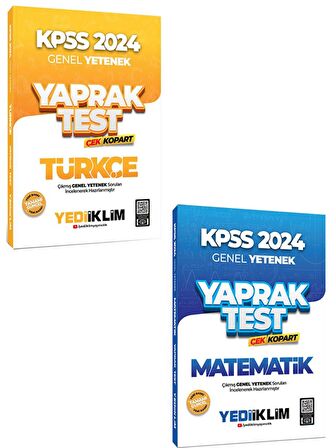 2024 KPSS Genel Yetenek Türkçe ve Matematik Yaprak Test 2 li Set