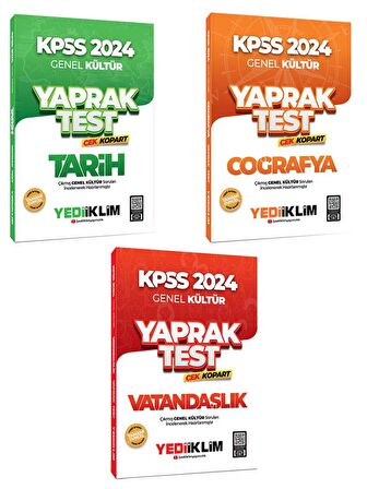 2024 KPSS Genel Kültür Yaprak Test 3 lü Set