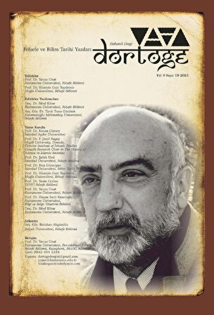 Dörtöğe Felsefe ve Bilim Tarihi Yazıları Hakemli Dergi Yıl:9 Sayı:18