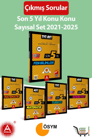 Son 5 Yıl AYT-TYT Sayısal Konu Konu Çıkmış Sorular Seti 2021-2025 Yıllarını Kapsamakta Toplam 5 Eser