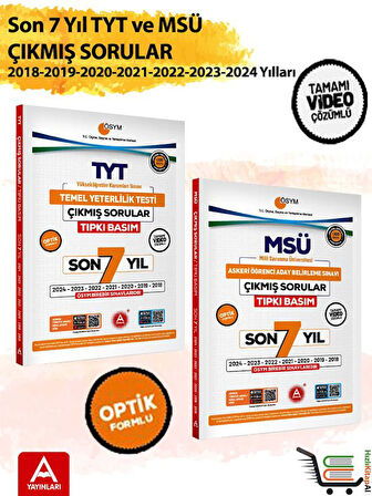 Son 7 yıl TYT ve MSÜ Çıkmış Sorular-2024-2023-2022-2021-2020-2019-2018 Yılları