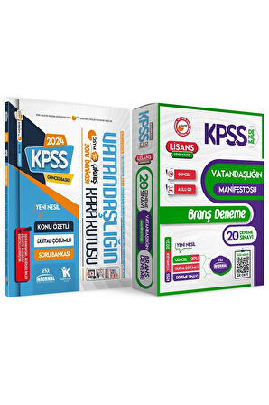 Kpss Vatandaşlığın Kara Kutusu Soru Bankası Vatandaşlık Manifesto Çözümlü Branş Deneme 2li Set