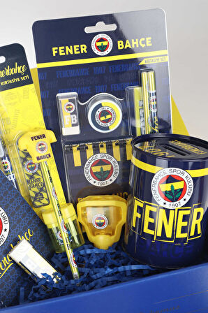 DEKOMUS İLE LİSANSLI FENERBAHÇE ÖZEL KUTULU PREMIUM 19 PARÇA KIRTASİYE SETİ