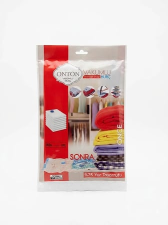 3 Adet 80x100 cm Vakumlu Poşet - %75 Yer Tasarruflu Kıyafet Ve Tekstil Vakumlu Hurç Seti