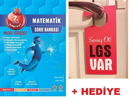 Nartest 7.Sınıf MOD Serisi Matematik Soru Bankası + Hediye LGS Kapı Askılık Uyarı Levha