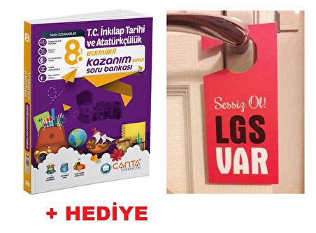 Çanta 8.Sınıf LGS Etkinlikli İnkılap Soru Bankası + Hediye LGS Kapı Askılık Uyarı Levha