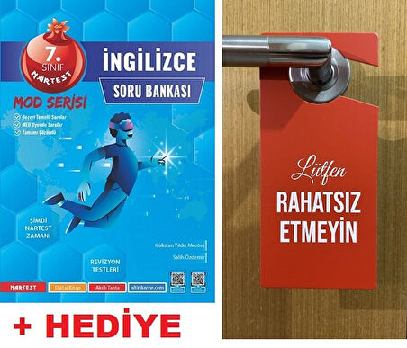 Hediye Rahatsız Etmeyin Öğrenci Odası Kapı Askısılı  Nartest 7.Sınıf MOD Serisi İngilizce