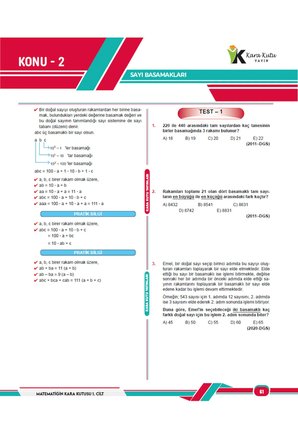 2026 KPSS MATEMATİK Kara Kutusu 1.Cilt CEBİR ÖSYM Çıkmış Soru Bankası Konu Özetli Dijital Çözümlü
