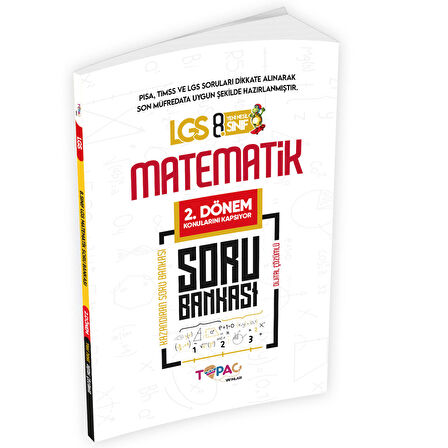2024 8.Sınıf LGS MATEMATİK 2li Set Dijital Çözümlü Soru Bankası Topaç Yayınları