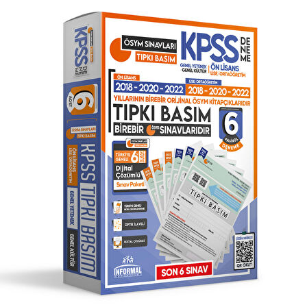 2024 KPSS Ön Lisans -Ortaöğretim 6lı Çıkmış Soru Tıpkı Basım Türkiye Geneli D. Çözümlü Deneme Seti