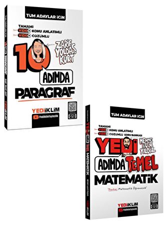 Yediiklim Tüm Adaylar için 7 Adımda Temel Matematik ve 10 Adımda Paragraf Konu Anlatımlı Video Çözüm