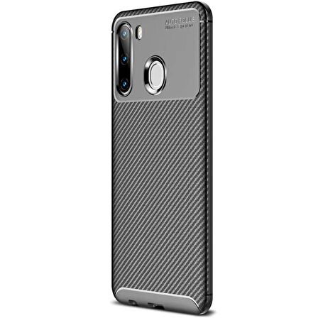 Gpack Samsung Galaxy A21 Kılıf Negro Karbon SilikonNano Glass
