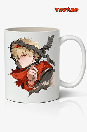 My Hero Academia Katsuki Bakugo Temalı Beyaz Kupa Bardak Sevgiliye Arkadaşa Hediye
