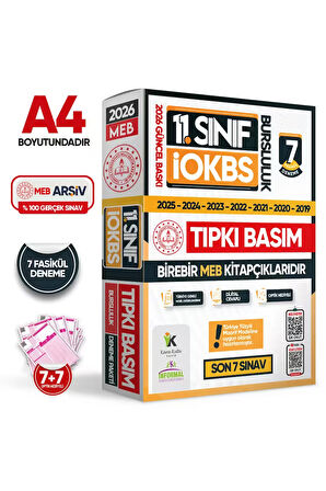 2026 11.sınıf Iokbs (BURSLULUK SINAVI) Meb Çıkmış Soru Tıpkı Basım Deneme Paketi 7li Türkiye Geneli