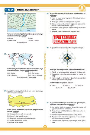 2026 9.sınıf Iokbs (BURSLULUK SINAVI) Meb Çıkmış Soru Tıpkı Basım Deneme Paketi 7li