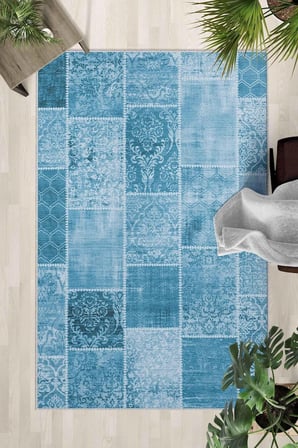 Kaymaz Taban Yıkanabilir Halı – Mutfak, Salon, Yatak Odası için Modern Dijital Baskı Halı (SLNHALI36
