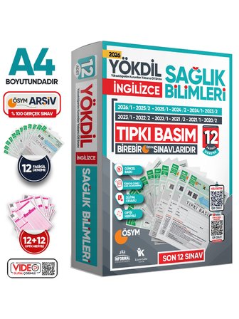 2026 YÖKDİL İngilizce SAĞLIK BİLİMLERİ ÖSYM Çıkmış Soru Tıpkı Basım Paket Deneme 12li Türkiye Geneli