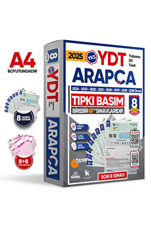 2025 YKS YDT ARAPÇA ÖSYM Çıkmış Soru Tıpkı Basım Deneme Paketi 8li Türkiye Geneli