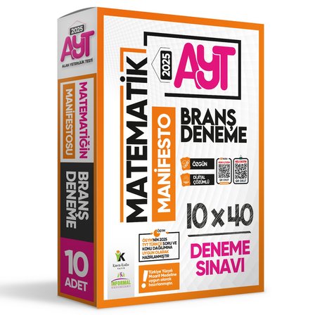2025 YKS AYT Matematik Manifestosu BRANŞ Deneme Paketi 10lu Dijital Çözümlü