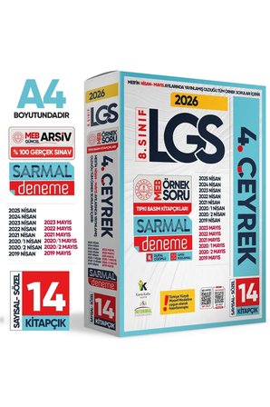 2026 8.Sınıf LGS Son 4.ÇEYREK Nisan-Mayıs Ayı MEB Örnek Soru Tıpkı Basım Sarmal Deneme Paketi Çözüm