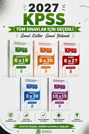 2027 KPSS GYGK Tüm Dersler 31 Deneme QR Çözümlü ( Tarih - Coğrafya - Vatandaşlık - Türkçe - Matemati
