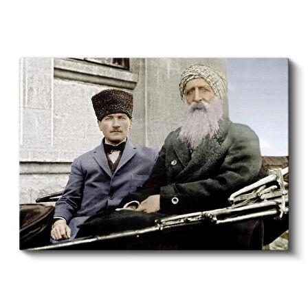 Atatürk ve Şeyh Sünusi - Tarihi Buluşma Kanvas Tablo