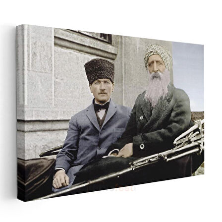 Atatürk ve Şeyh Sünusi - Tarihi Buluşma Kanvas Tablo