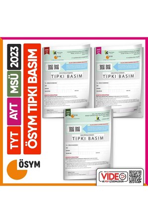 2023 Yks-tyt-ayt-msü Ösym Çıkmış Soru Tıpkı Basım 3lü Deneme Kitapçıkları Türkiye G. Video Çözümlü
