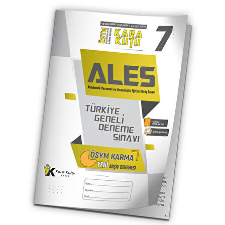 2023 ALES ÖSYM Arşivi Karma Kara Kutu Çıkmış Soru Türkiye Geneli D. Çözümlü Deneme 10/7.Kitapçık