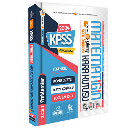 ﻿2024 KPSS Matematiğin Kara Kutusu 1.ve 2.Cilt Konu Özetli D.Çözümlü ÖSYM Soru Bankası SET PAKET