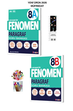 Fenomen 8. Sınıf A-B Paragraf Soru Bankası (2 KİTAP )(UZAY A.+KALEM B)YENİ 2026 MÜFREDAT