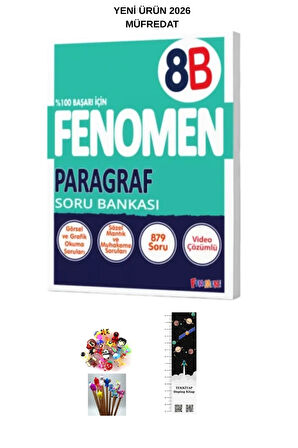 Fenomen 8. Sınıf A-B Paragraf Soru Bankası (2 KİTAP )(UZAY A.+KALEM B)YENİ 2026 MÜFREDAT