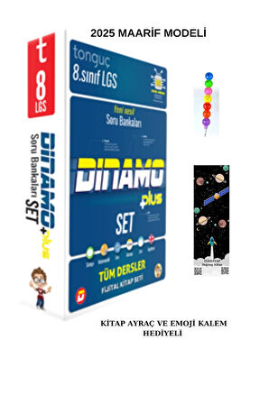 Tonguç 8. Sınıf Dinamo Tüm Dersler Soru Bankası Set  (Emoji Kalem+Ayraç)
