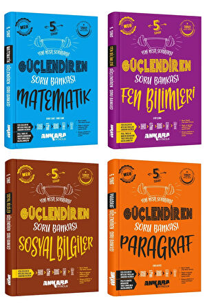 Ankara 2025 5. Sınıf Matematik + Fen Bilgisi + Sosyal + Paragraf Güçlendiren Soru Seti 4 Kitap Günce