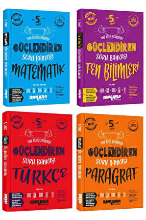 Ankara 2025 5. Sınıf Matematik + Fen Bilgisi + Türkçe + Paragraf Güçlendiren Soru Seti 4 Kitap Günce