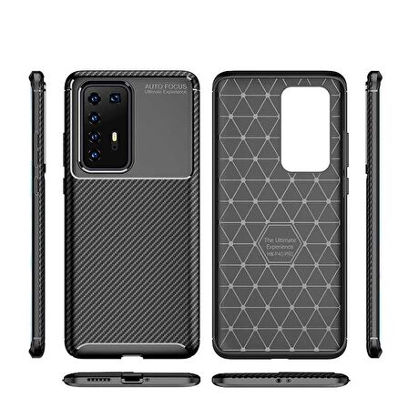 Gpack Huawei P40 Pro Kılıf Negro Karbon Dizayn Silikon
