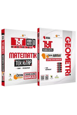 2026 YKS TYT ÖSYM Kara Kutu Matematik TEK KİTAP ve Geometri ÖSYM Çıkmış Soru Bankası 2lİ SET Özetli