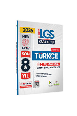2026 Lgs 8.sınıf Türkçe Karakutu Meb Çıkmış Soru Modülü Dijital Çözümlü Konu Konu Son 8 Yıl
