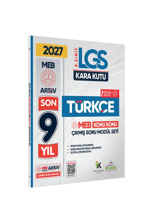 2027 LGS 8.Sınıf TÜRKÇE Karakutu MEB Çıkmış Soru Modülü Video/PDF Çözümlü Konu Konu Son 9 Yıl