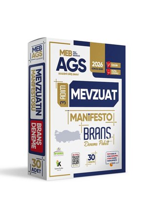 2026 MEB AGS 3 Adım MEVZUAT Manifesto Branş Deneme Paketi 30lu Fasikül Seti Özgün Dijital Çözümlü