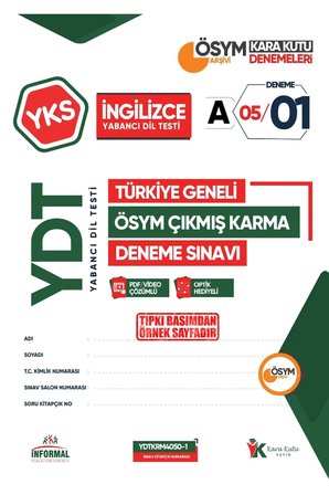 2026 YKS YDT İNGİLİZCE ÖSYM Çıkmış Karma Kara Kutu Deneme Paketi 5li Türkiye Geneli Video Çözümlü