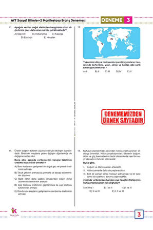 2025 Yks-ayt Yeni Nesil Sosyal Bilimlerin (2) Manifestosu Branş Denemesi 10lu Dijital Çözümlü Paket