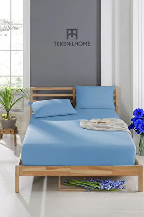 | RANFORCE | PAMUKLU MAVİ TEK / ÇİFT KİŞİLİK EKONOMİK LASTİKLİ ÇARŞAF | 8 RENK | FITTED |